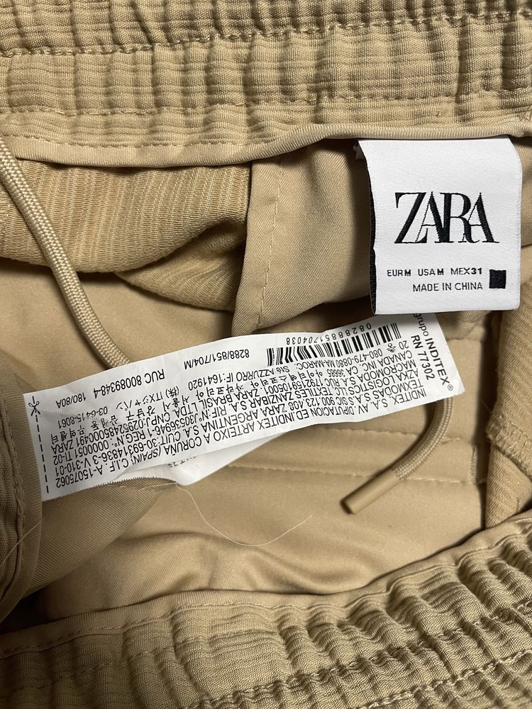 Штани Zara однотонні світло-коричневі ділові