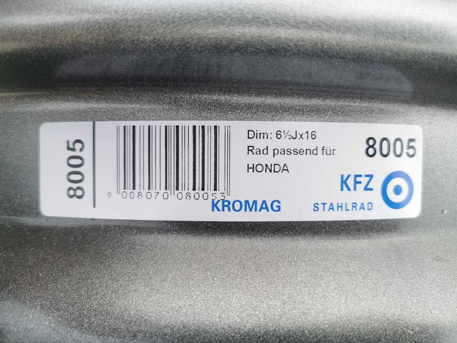 4x felgi stalowe 6,5Jx16 Honda Civic ET55 nowe KFZ