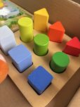 Puzzle drewniane kształty koło trójkąt kwadrat komplet