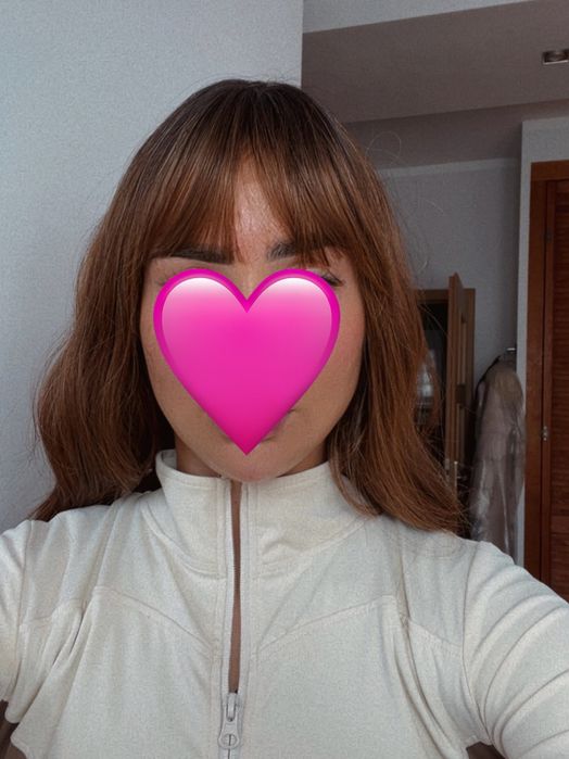 Rude włosy fale loki  grzywka peruka dla kobiet gęsta ciepły odcień