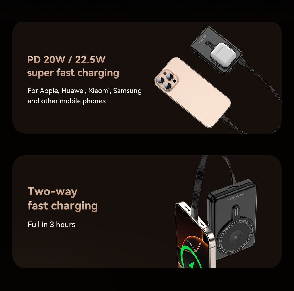 Pawer bank Rocoren 22.5w 10000mah