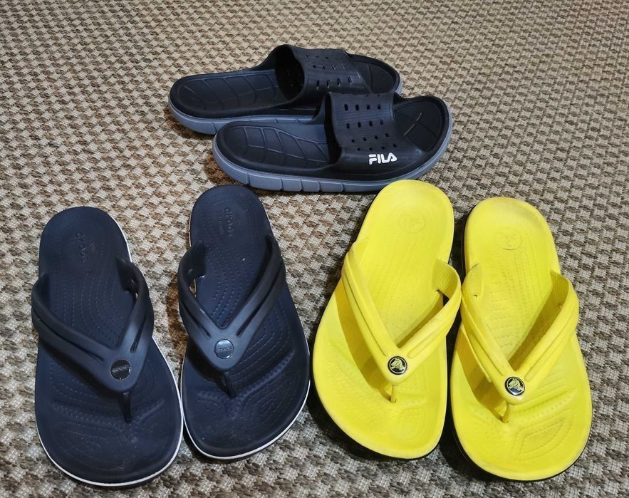 Мужские шлепанцы, шлепки, кроксы  Crocs, Fila, 43