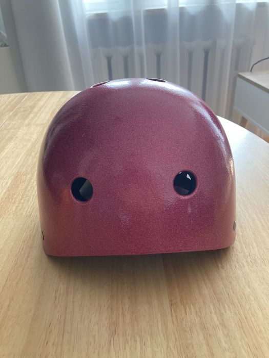 Kask rowerowy różowy z brokatem na rolki dziecięcy