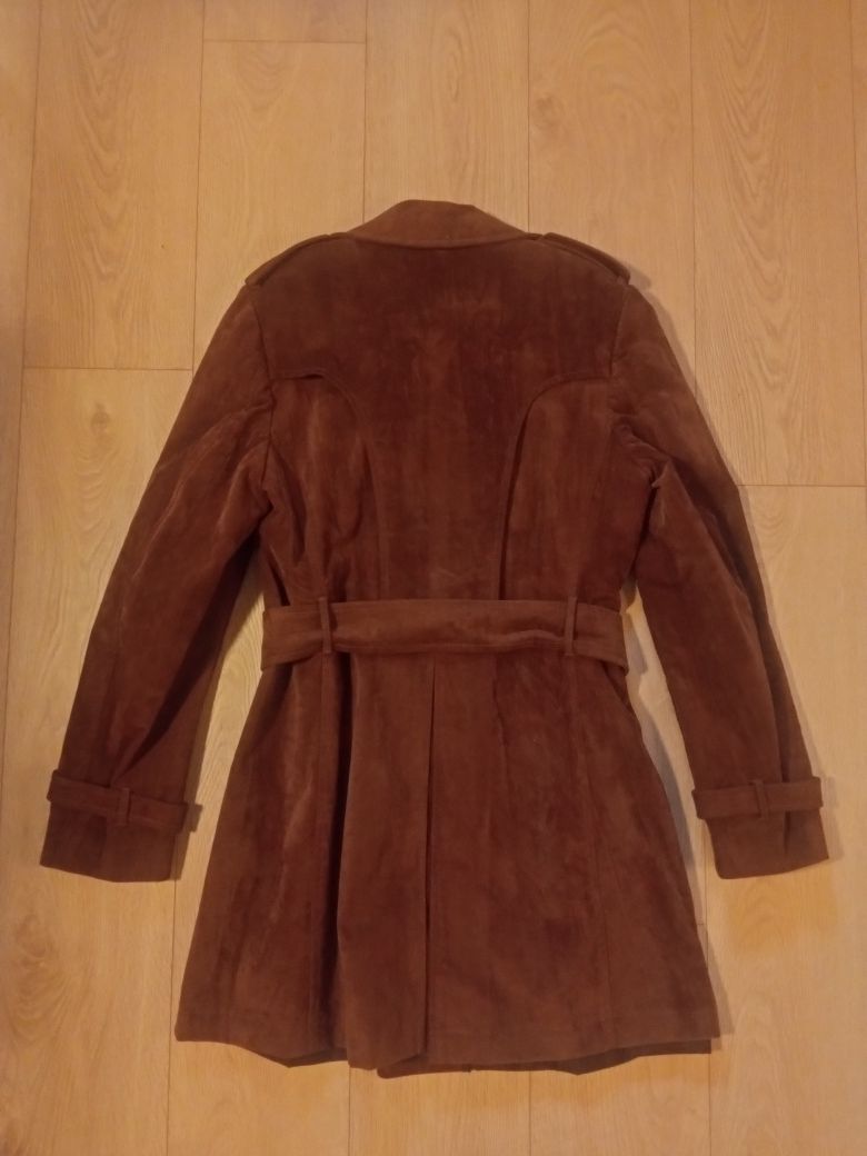 Płaszcz vintage zamszowy XL