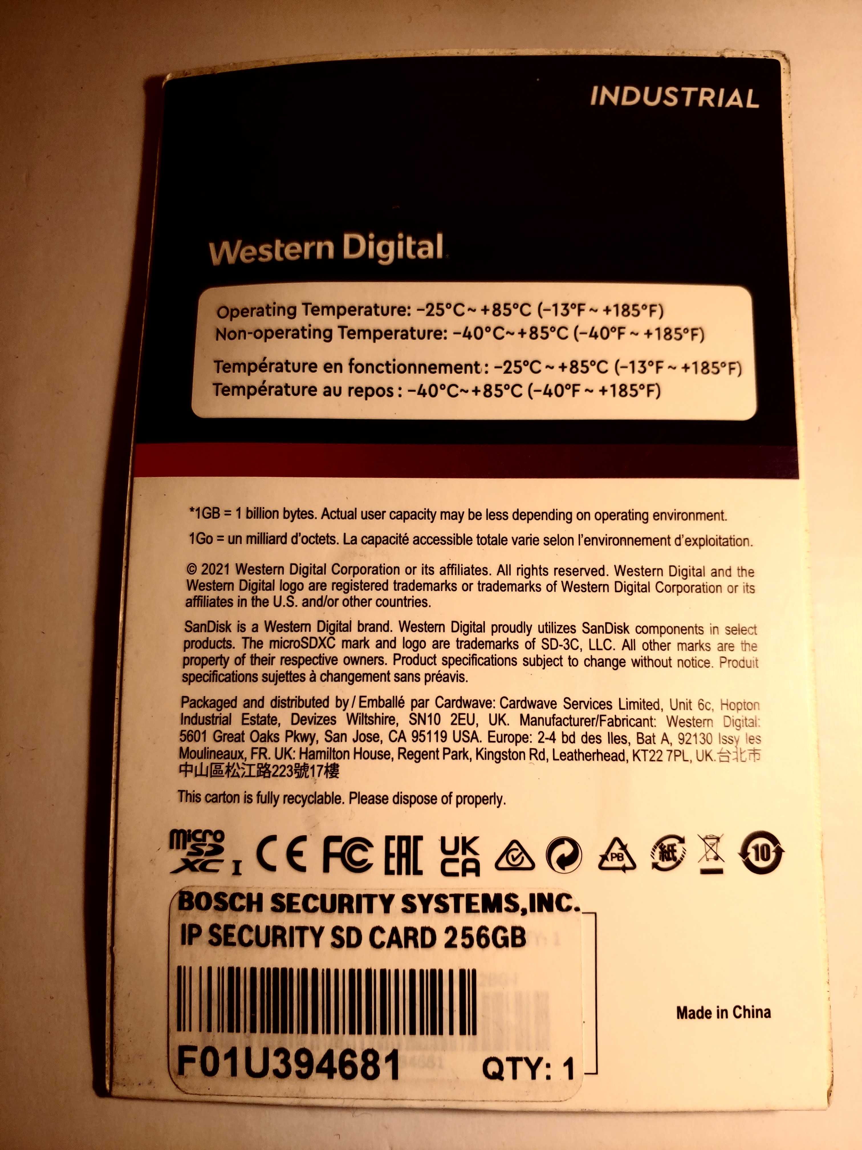 Карта памяти Western Digital Industrial 128GB