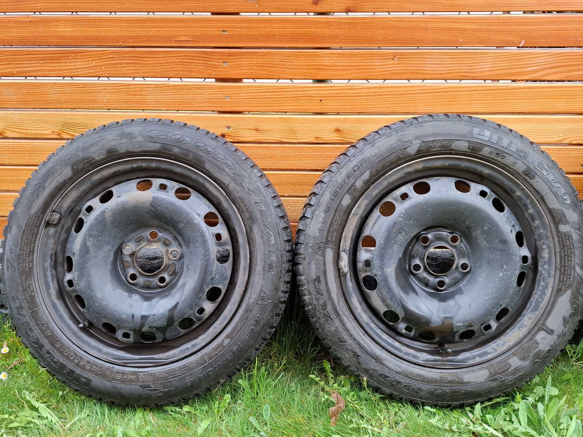 Komplet 4 Felgi R15 5x100 + opony Goodyear UltraGrip 185/60 R15 ZIMOWE