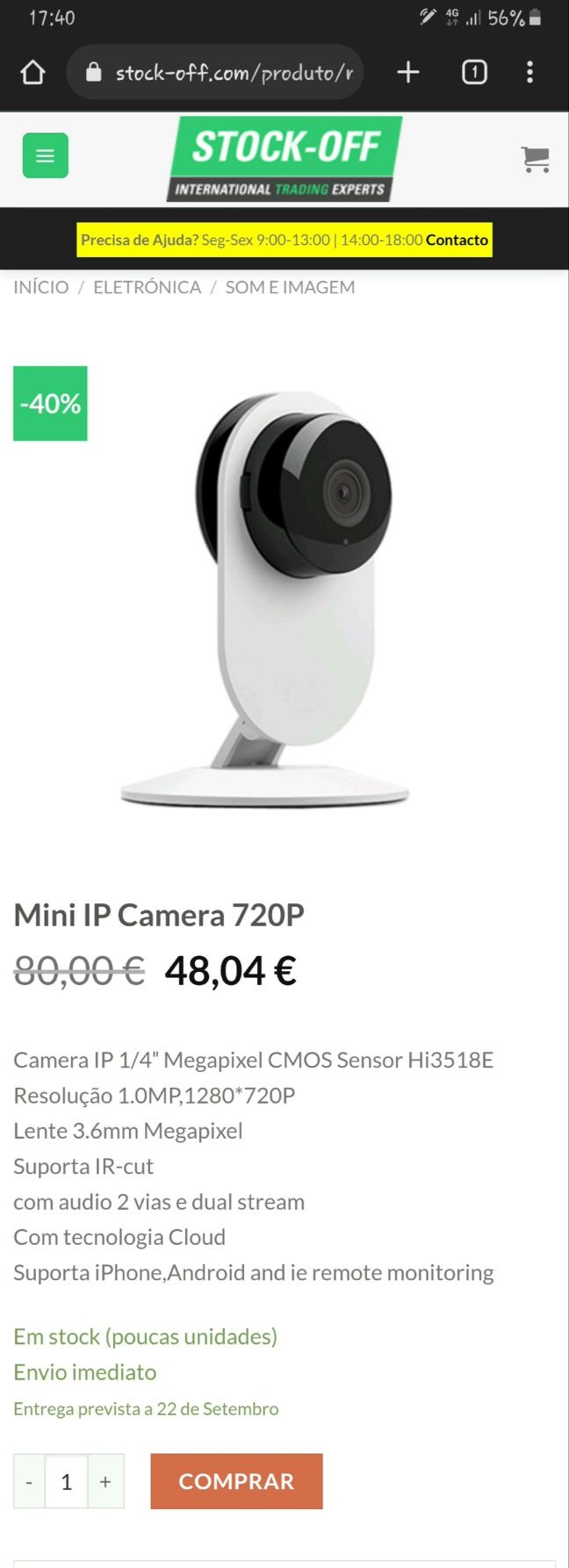 Camara de IP 720p