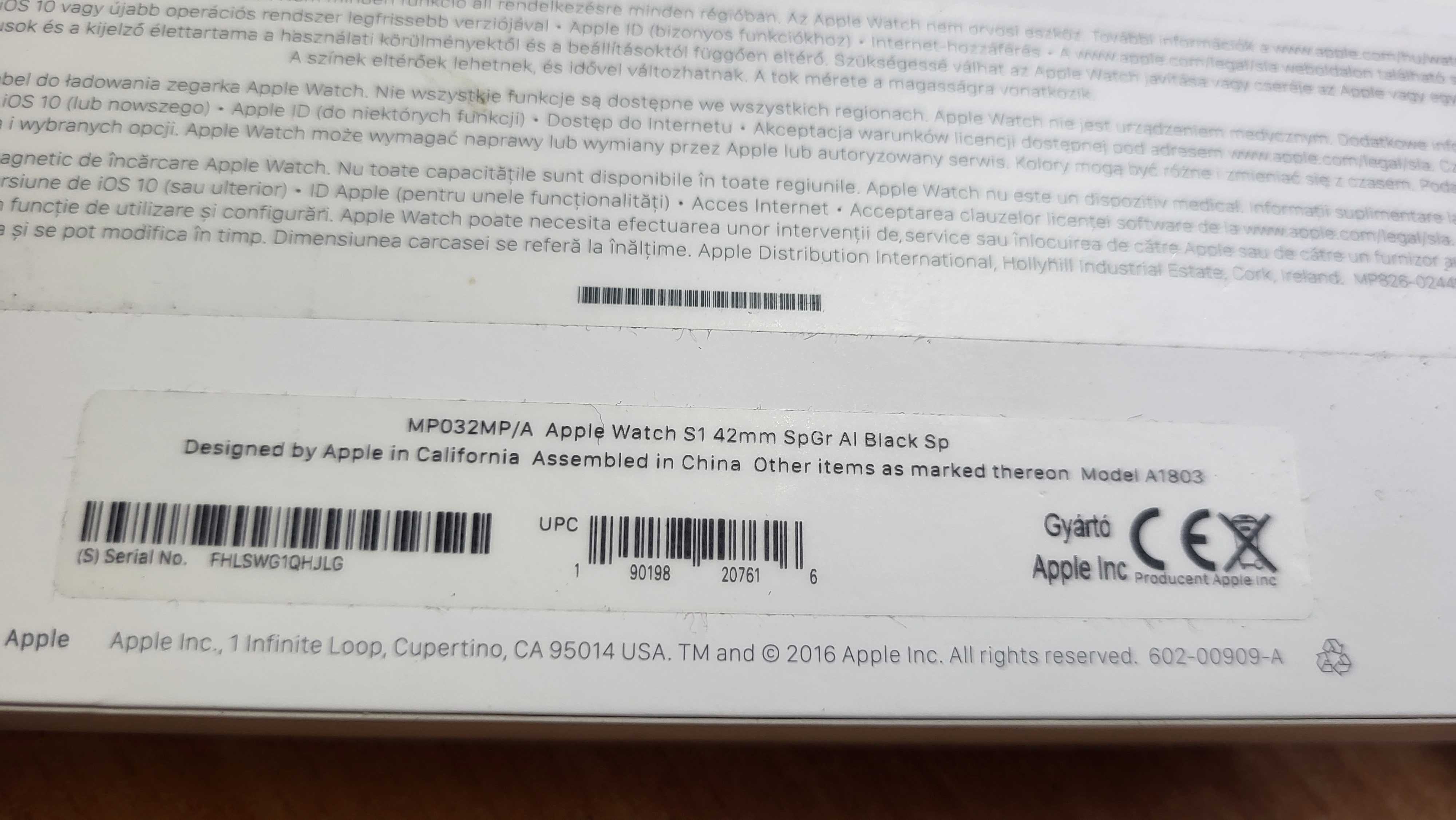 Smartwatch Apple Watch S1 Series 1 42mm  A1803 Komis Madej Tarnów