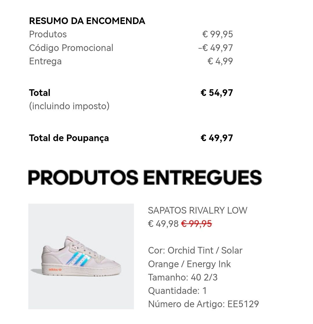 Ténis Adidas como novos