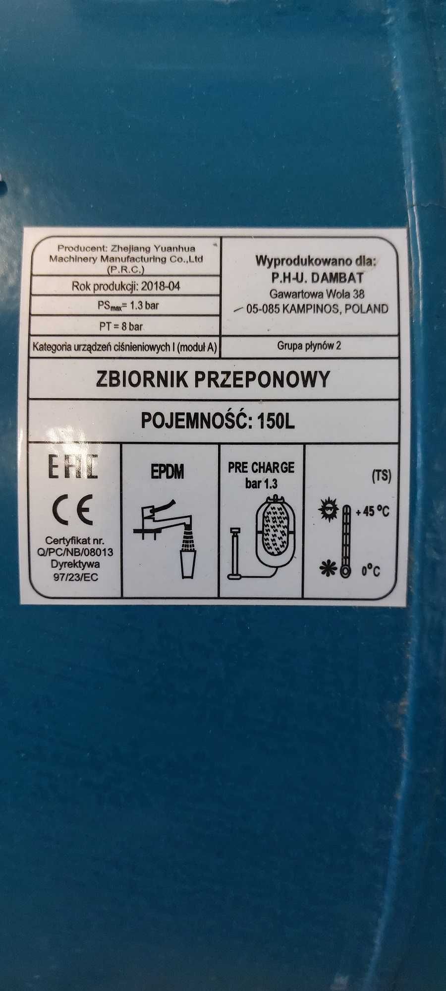 Zbiornik przeponowy do wody