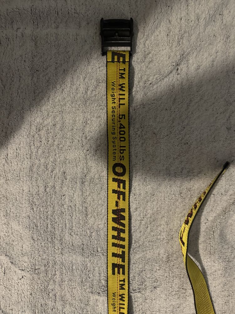 Pasek off white żółty 2m
