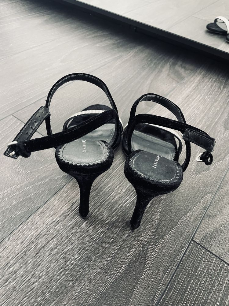 Zara Woman szpilki z cyrkoniami sandały na obcasie 38