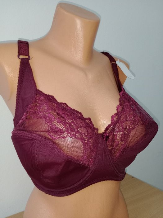 Biustonosz koronkowy burgundowy 46/105G