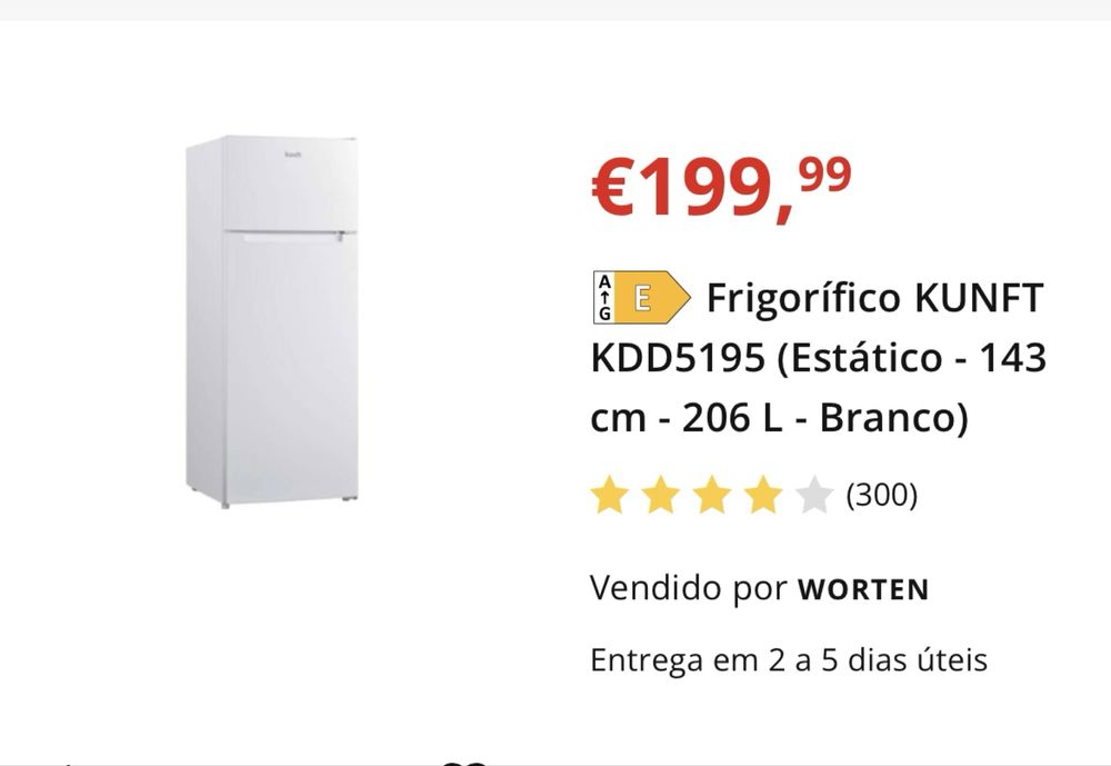 Frigorifico com congelador 120€