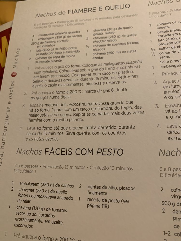 Livro culinária Pizza, Hamburgueres e Nachos