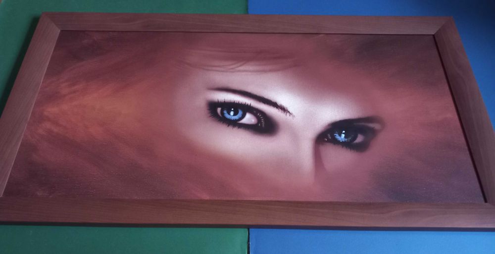 Niezwykły OBRAZ: "Tajemnica lazurowych oczu"  rama 111x60 cm