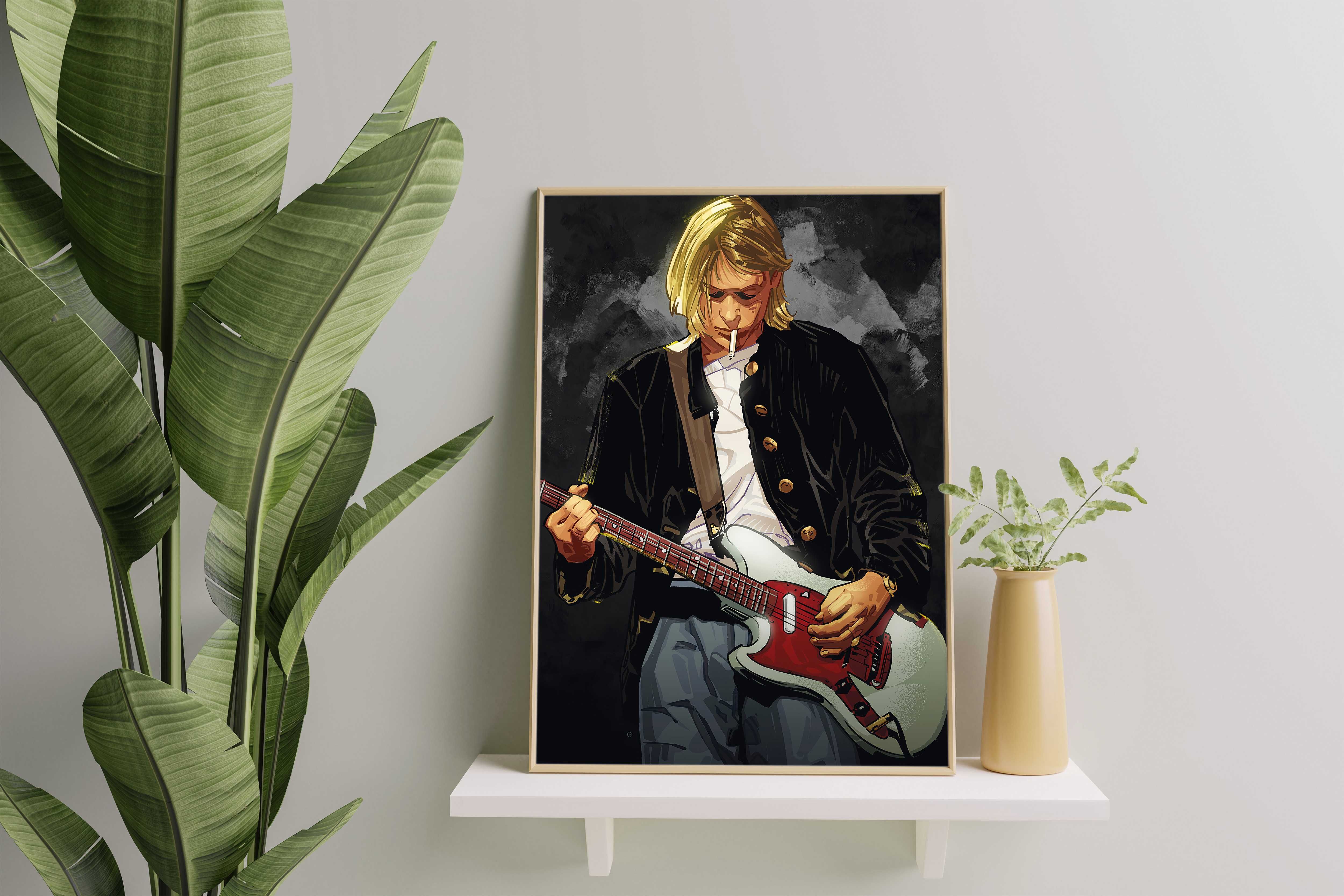 Plakat A3 stylizowany Kurt Cobain