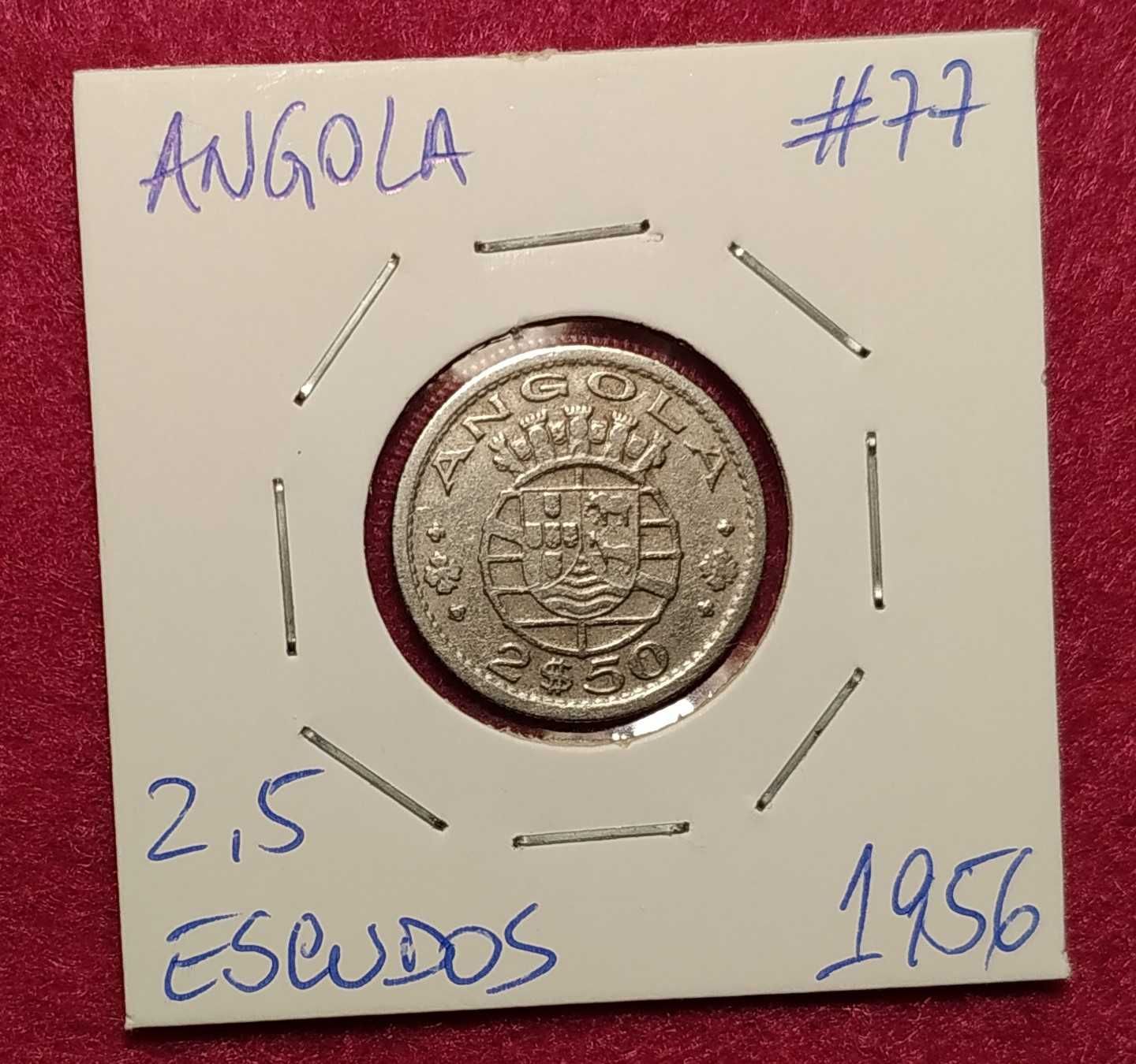 Angola - moeda de 2,5 escudos de 1956