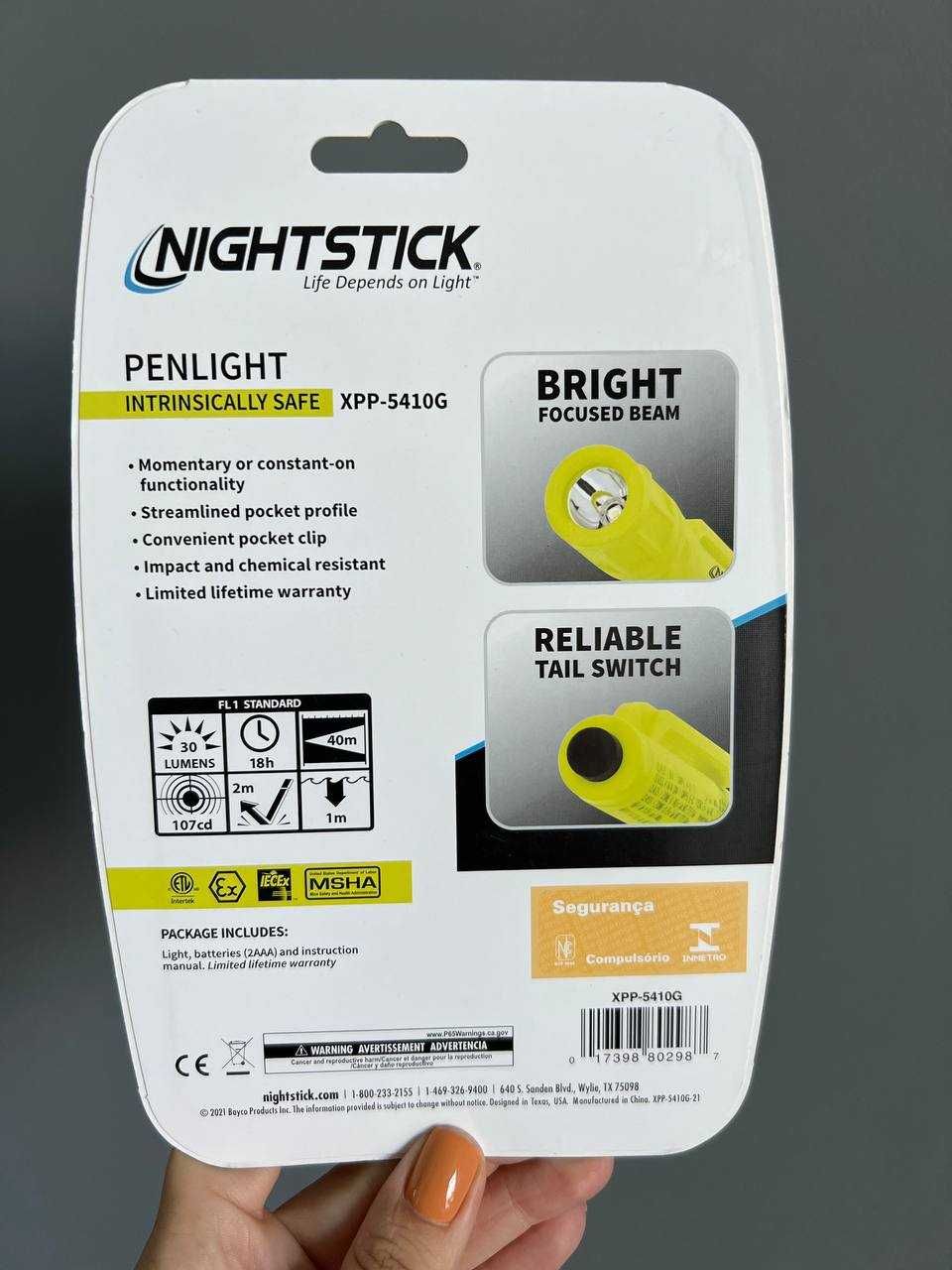 Искробезопасный фонарик-ручка Nightstick XPP-5410G из США длина 147 мм