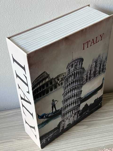 Książka metalowa skrytka sejf ITALY krzywa wieża w PIZIE duża