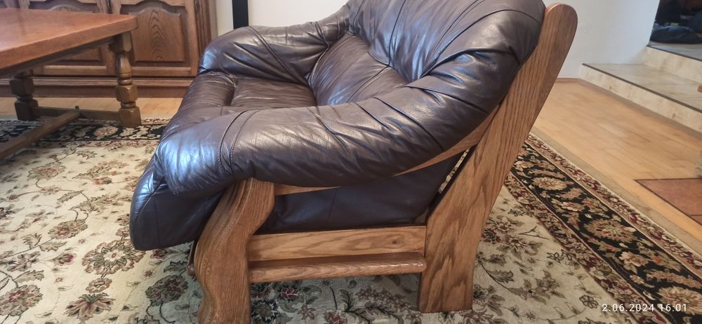 Skórzany komplet wypoczynkowy 3+2+1