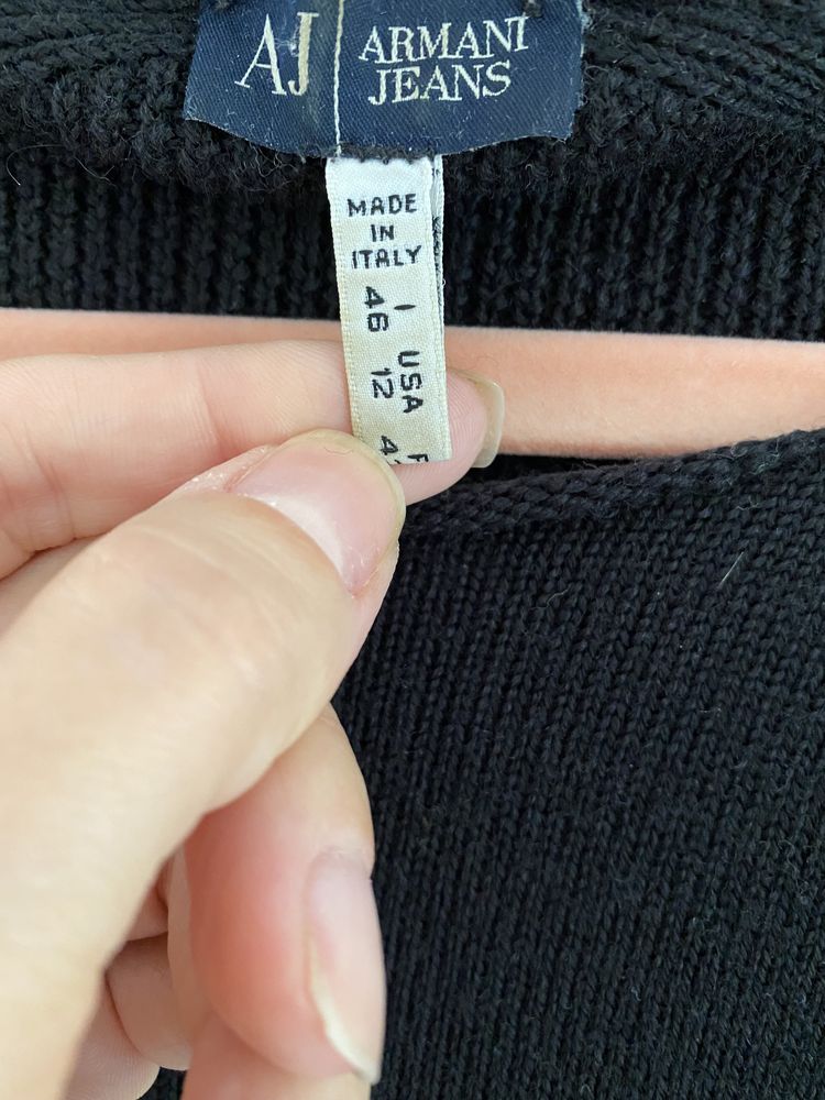 Armani 38 sweter wełna czarny Lana Vergine Wool