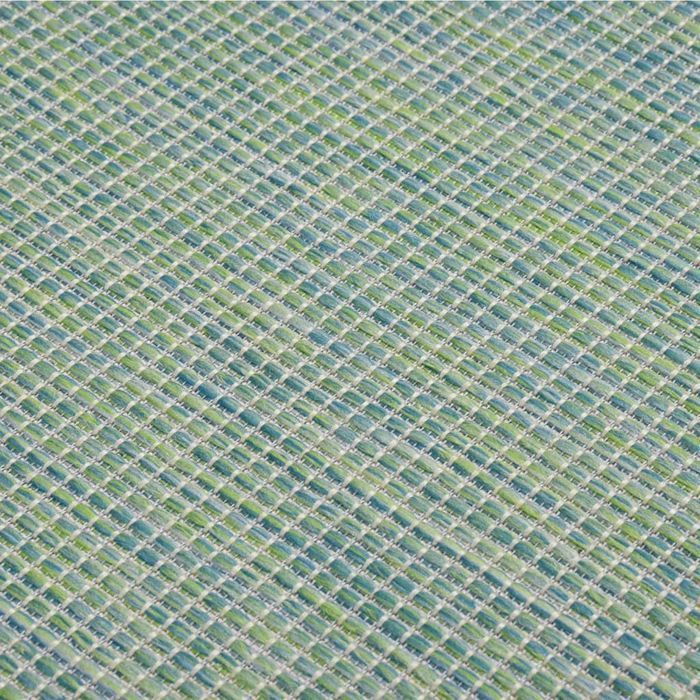 vidaXL Dywan zewnętrzny o płaskim splocie, 120x170 cm, turkusowy