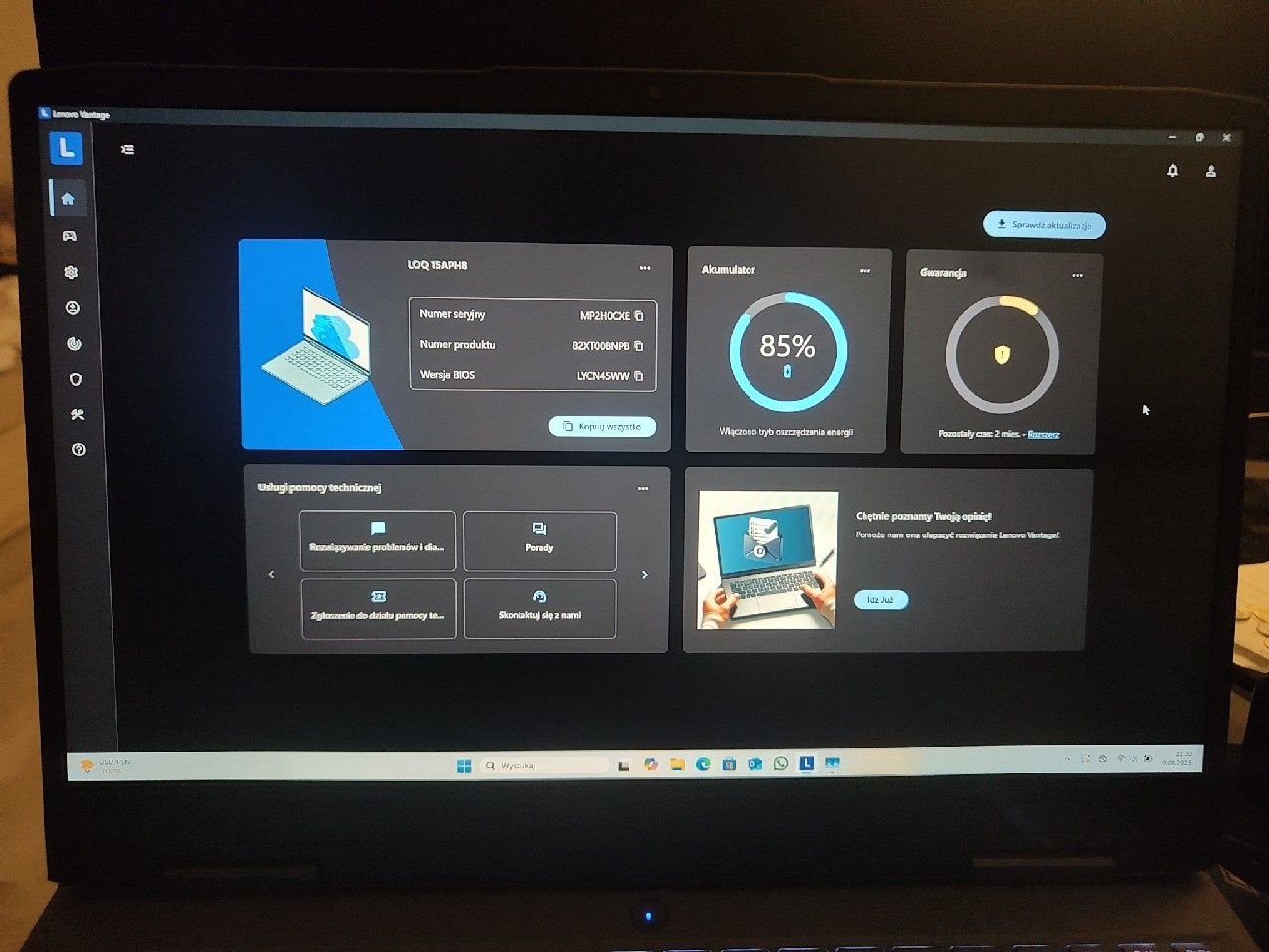 Lenovo Loq 15APH8 Ryzen 7640HS , rtx 4060, FHD IPS 144Hz, SSD, gw pl