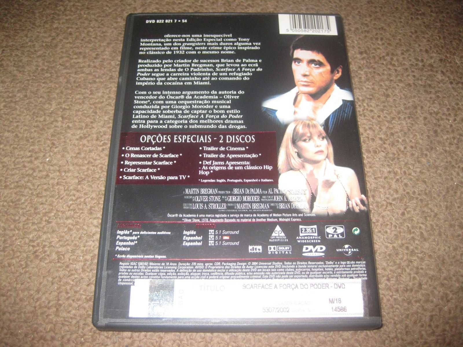 "Scarface- A Força do Poder" com Al Pacino/Edição Especial 2 DVDs