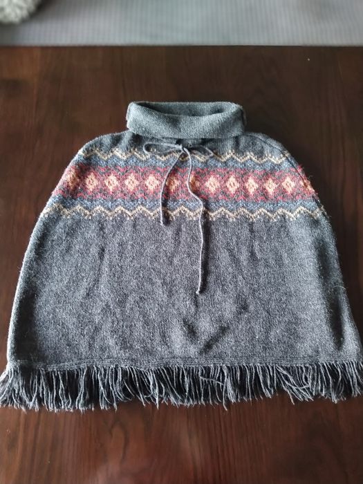 Poncho/peleryna wełniana Zara r.M