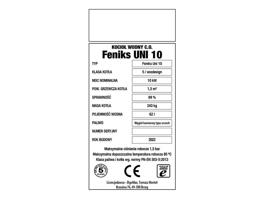 Kocioł Kotły na drewno węgiel 5 klasa piec 10 kw