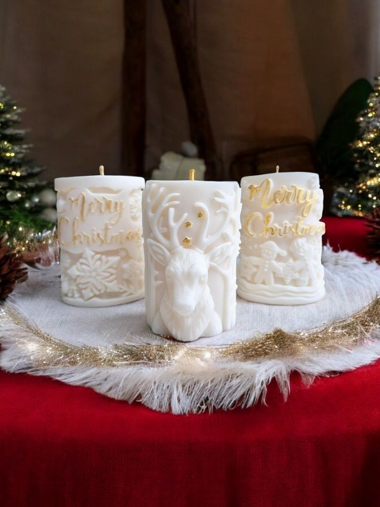 Świeca sojowa świąteczna zestaw 3 świec świece sojow Christmase