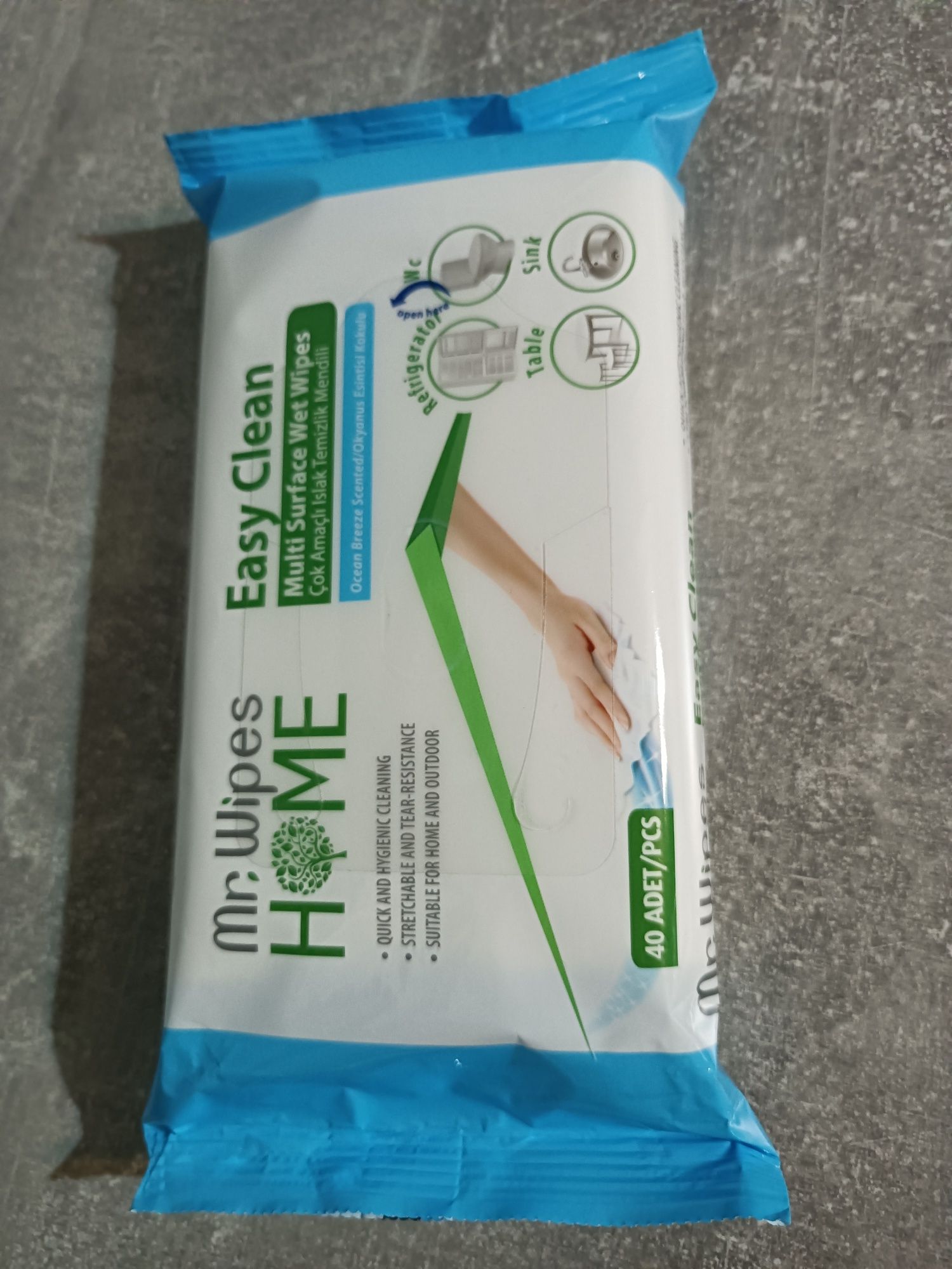 Mr.Wipes Easy Clean Chusteczki Czyszczące O Zapachu Morskim 40x