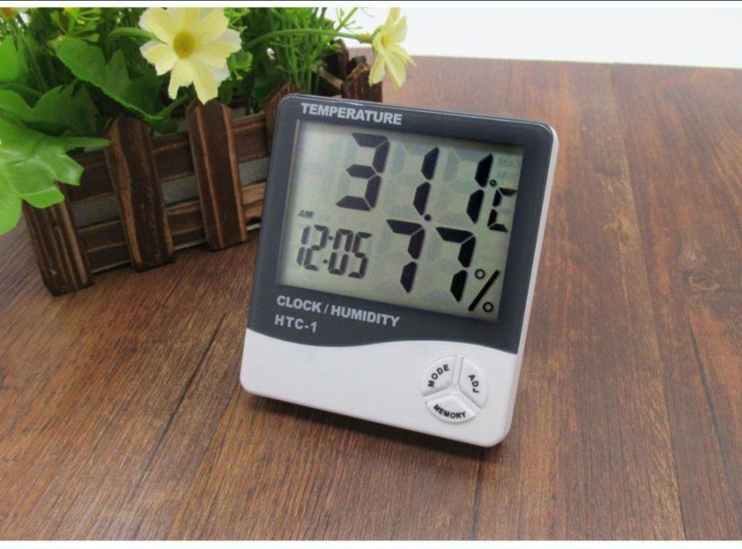 Термометр гигрометр измеритель влажности часы HTC-1, 2 TA318