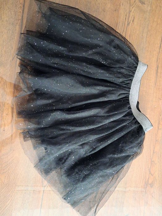 Spódniczka czarna tiulowa z brokatem