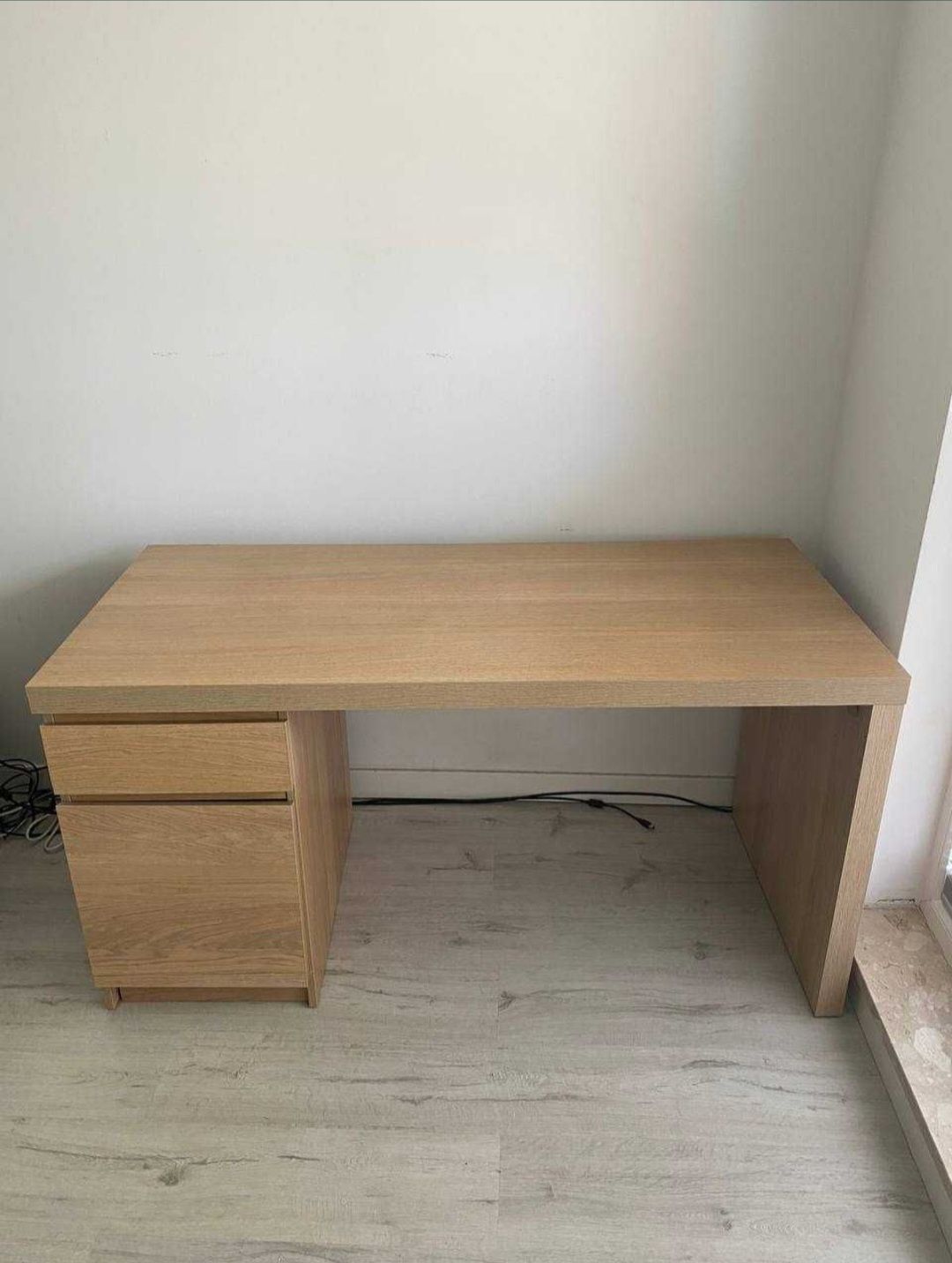 Biurko ikea malm dąb bejcowany