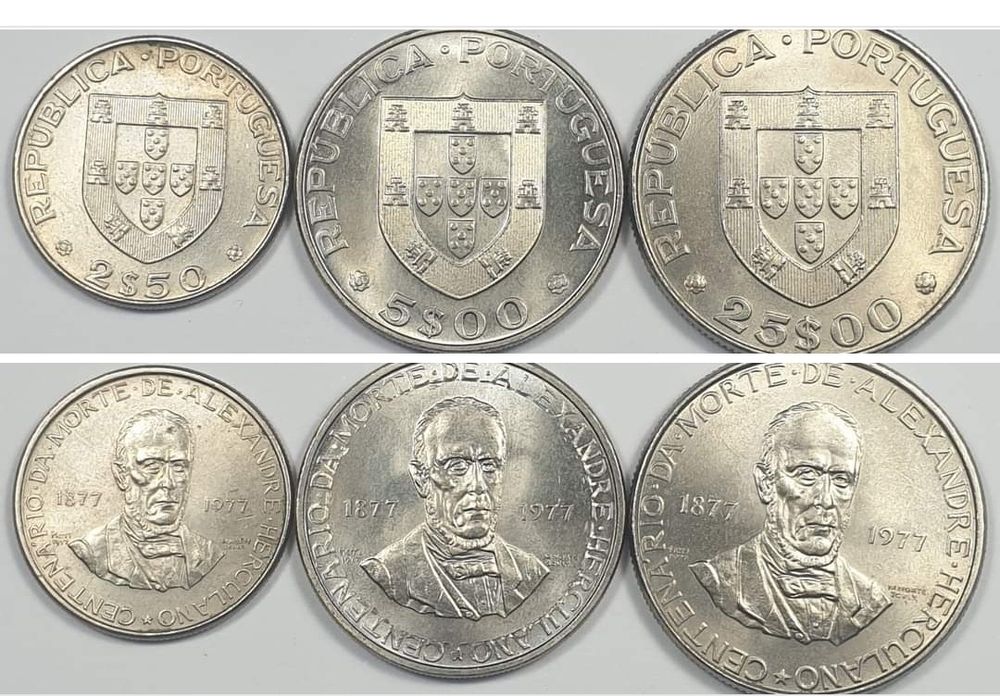 3 moedas Alexandre Herculano
