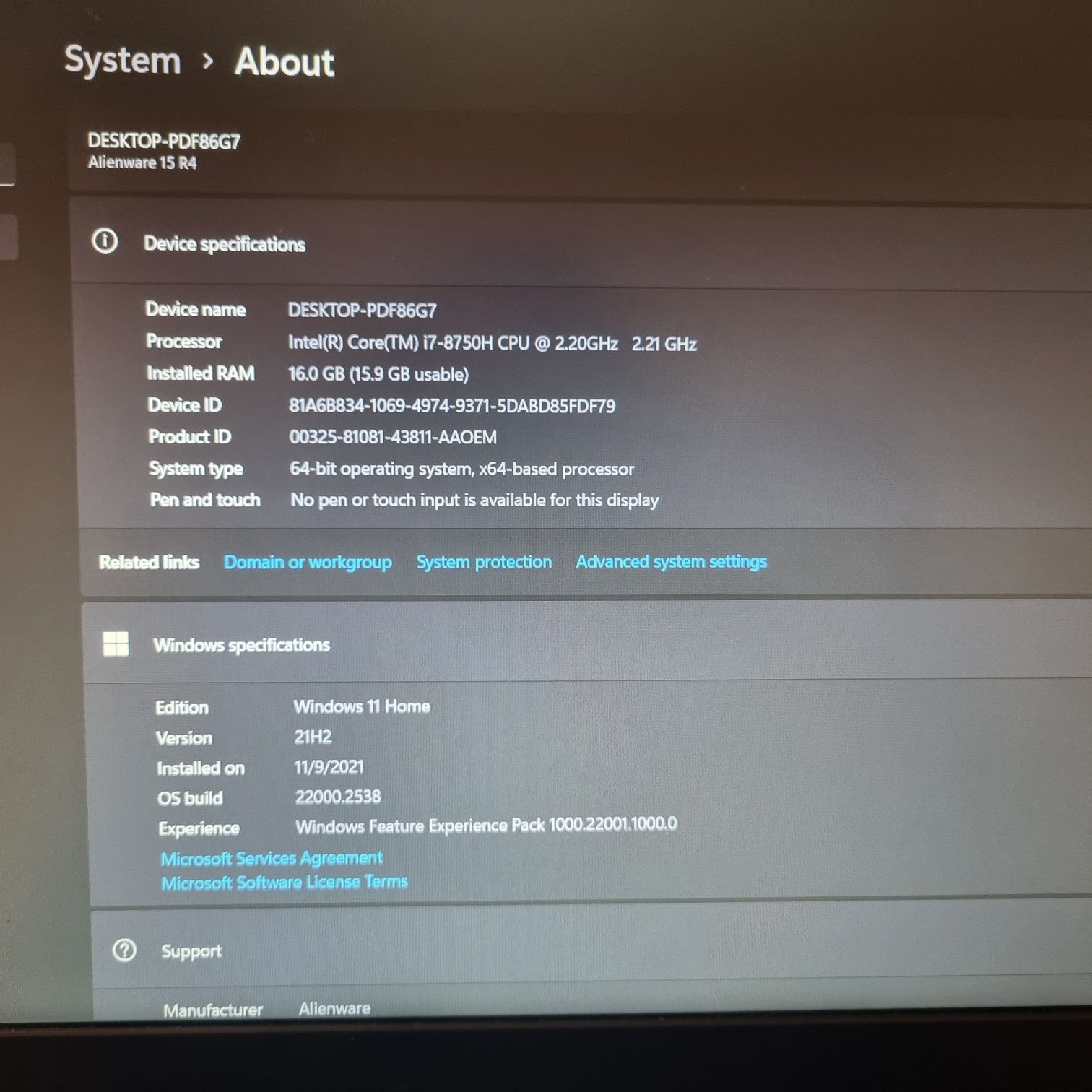 Laptop Alienware 15 R3 i7 1080gtx