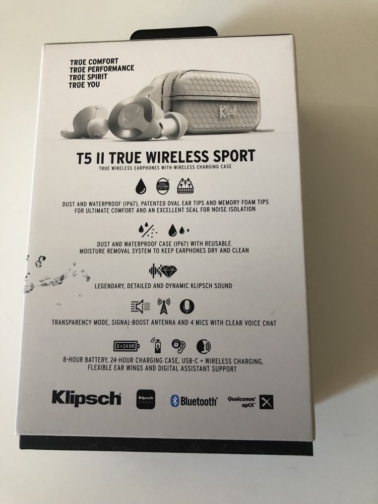 KLIPSCH T5 II True Wireless sport słuchawki szare