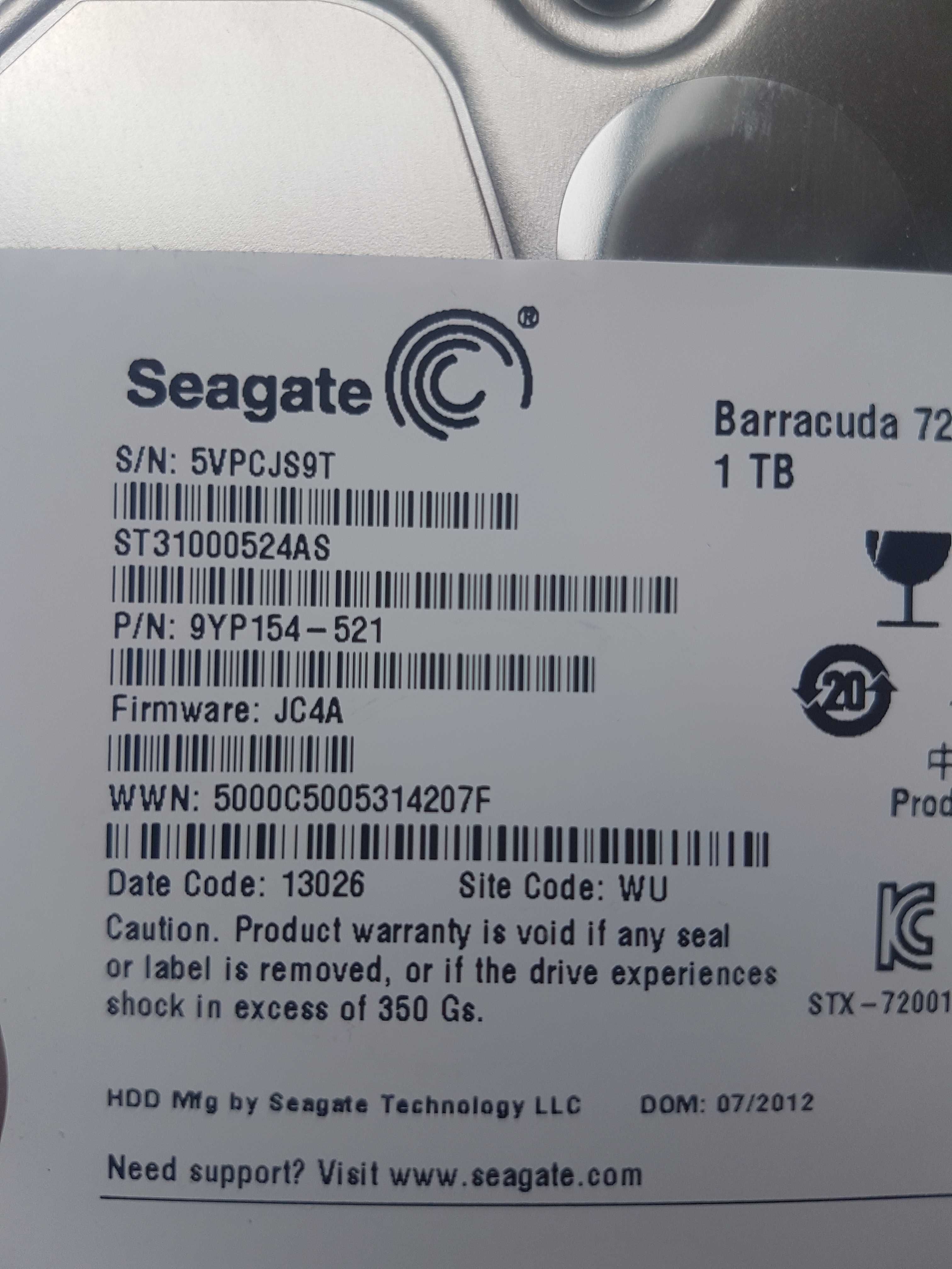 Dysk Seagate HDD 1 TB Mały przebieg