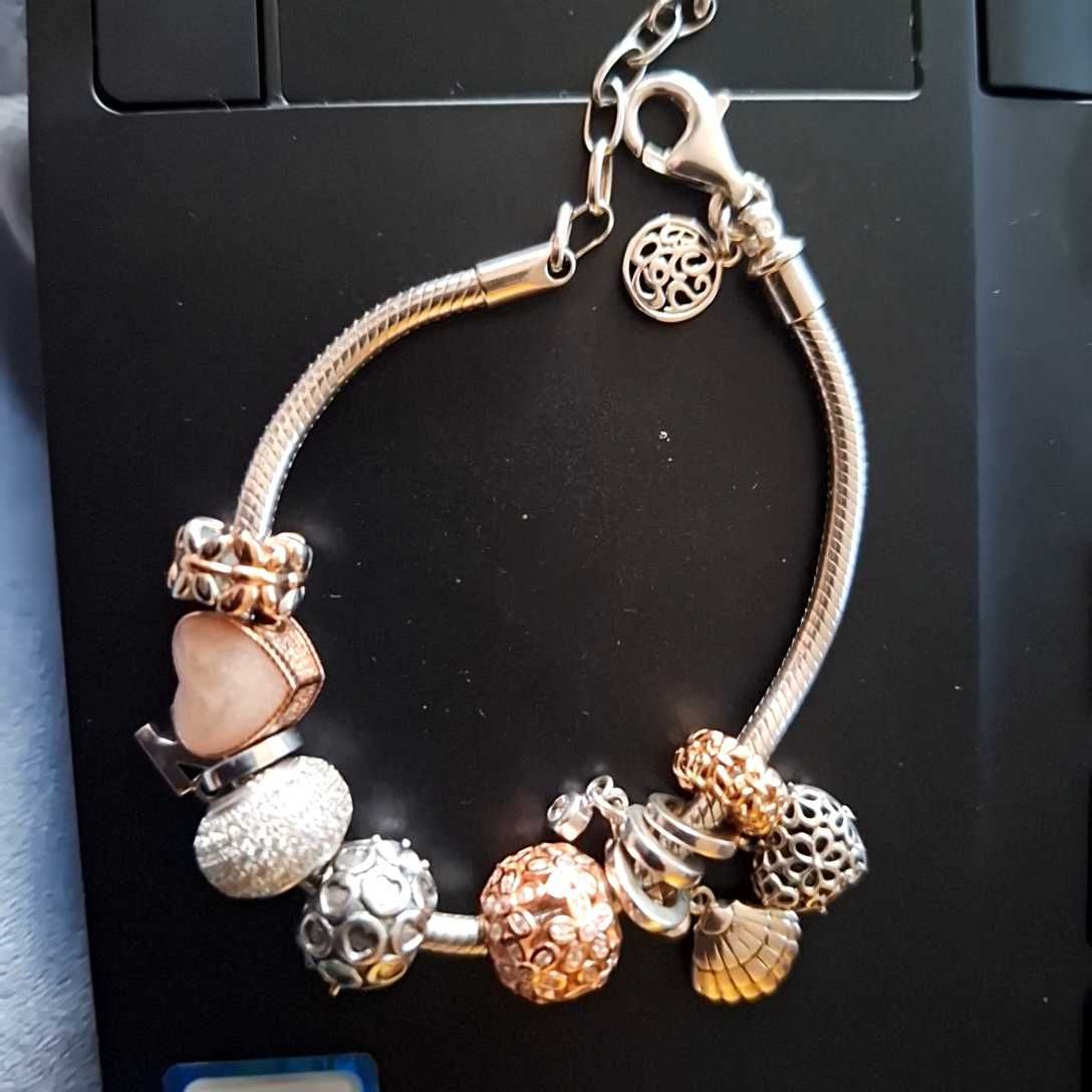 Bransoletka srebrna beads