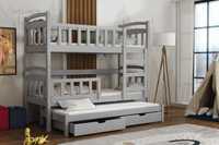 łóżko dziecięce piętrowe sosnowe z materacami DONALD