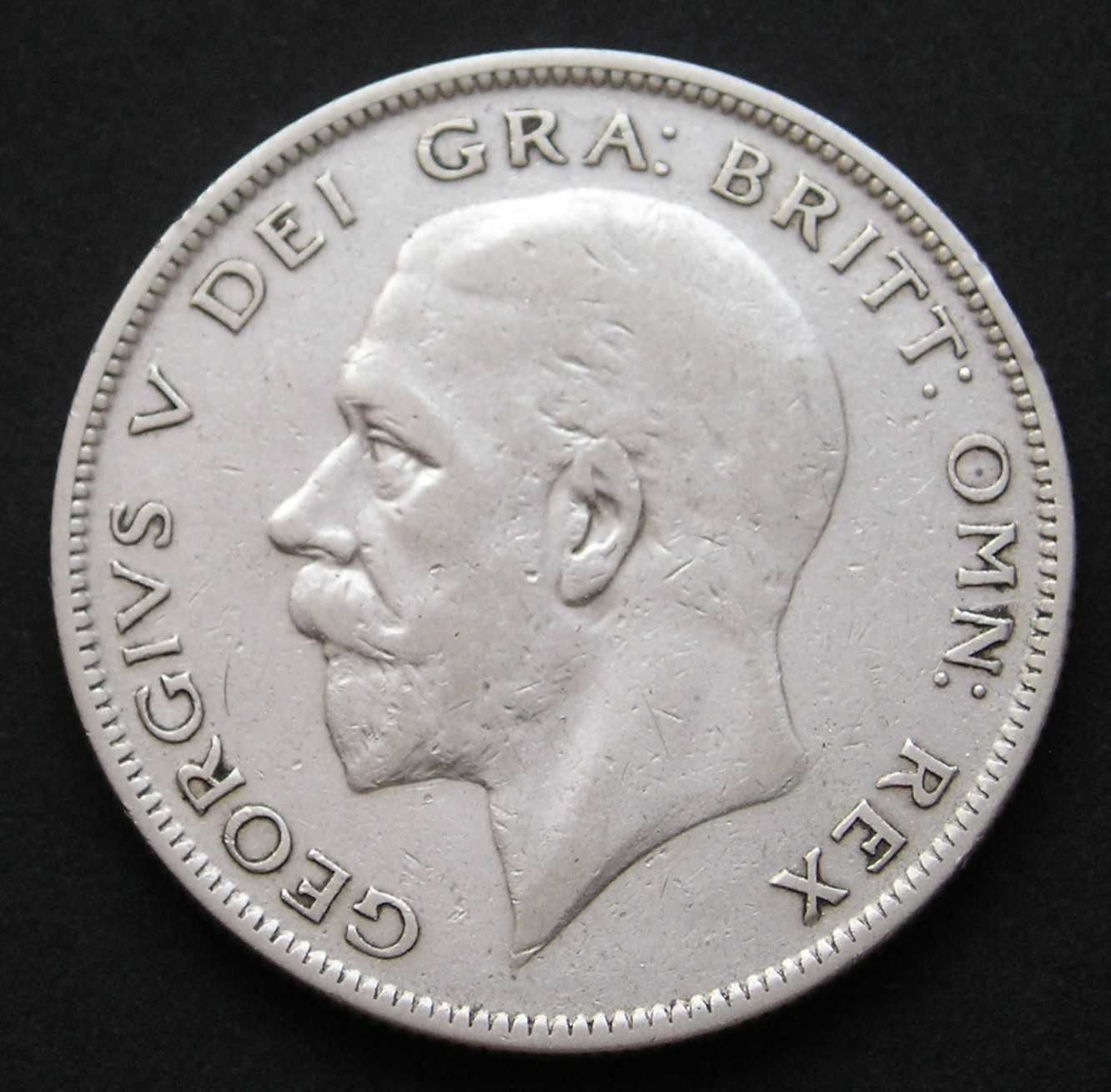 Wielka Brytania 1/2 korony 1929 - król Jerzy V - srebro