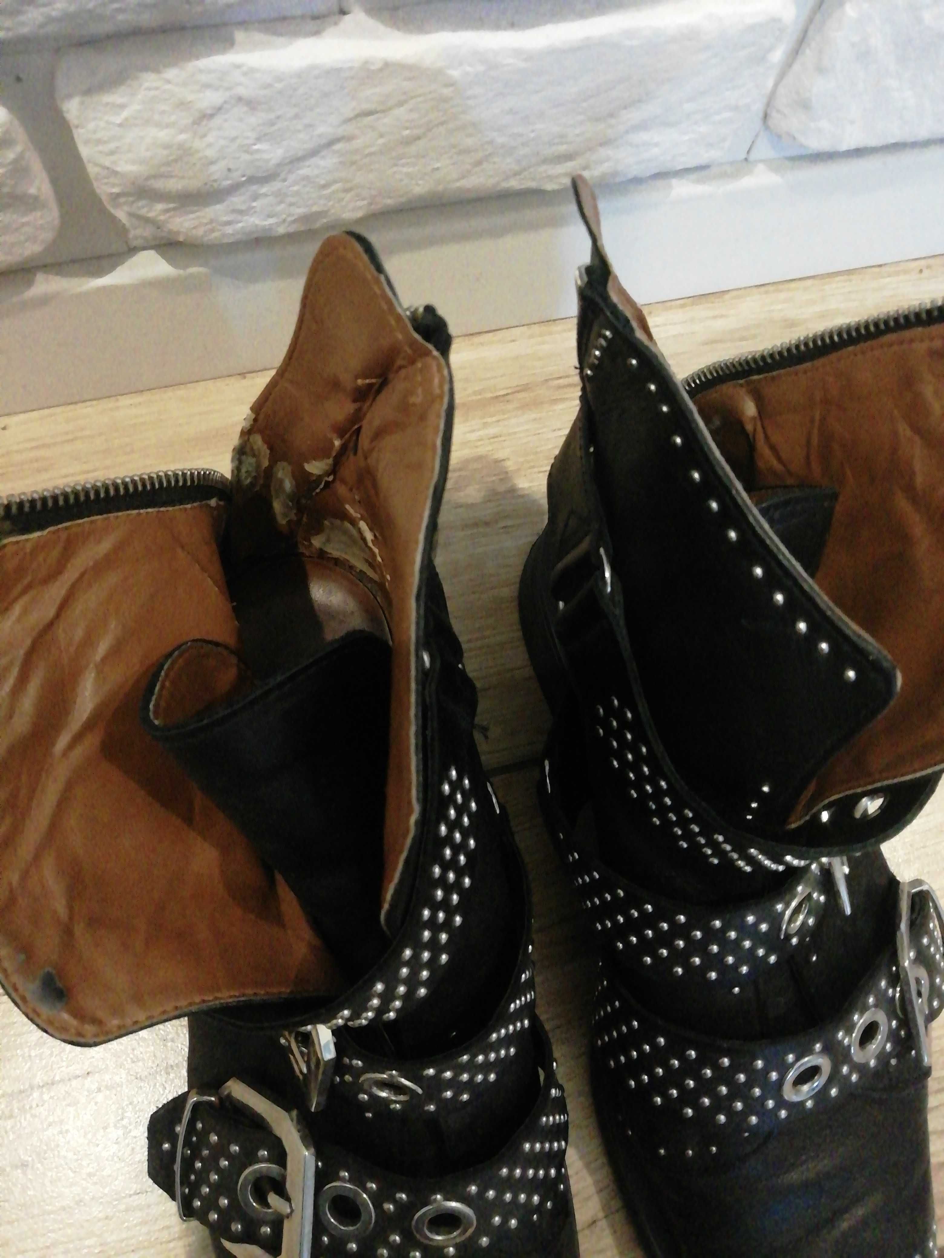 Botki damskie z ćwiekami, Zara, 40