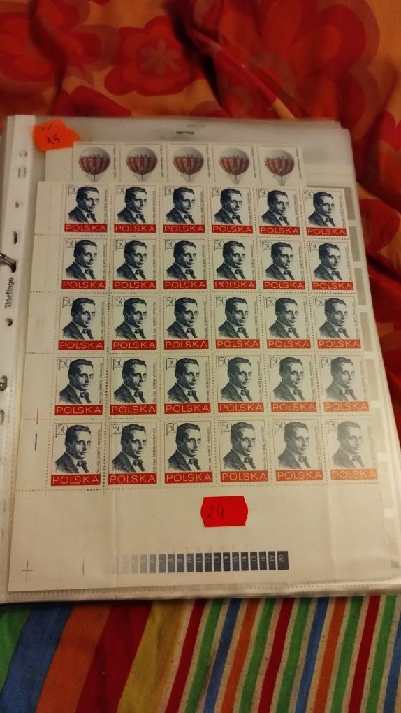 Arkusze znaczki polskie niesteplowane
