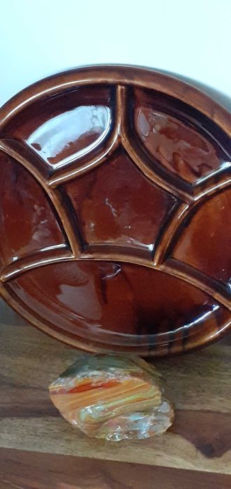 Talerz dzielony porcelit sygnowany retro