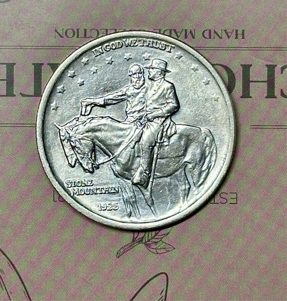 1/2 доллара ( 50 центов)  1925 «Мемориал Стоун-Маунтин» США.