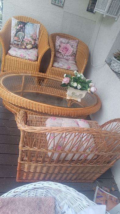 Komplet z wikliny Styl Prowansalski