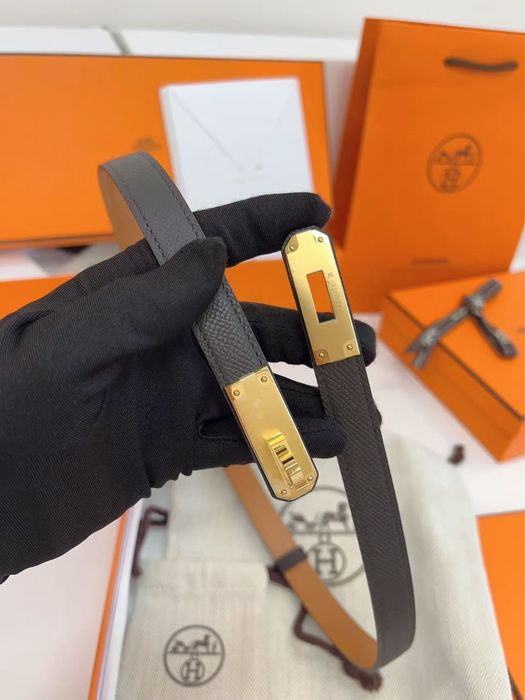 Hermes kelly в цвете Ébène ремень