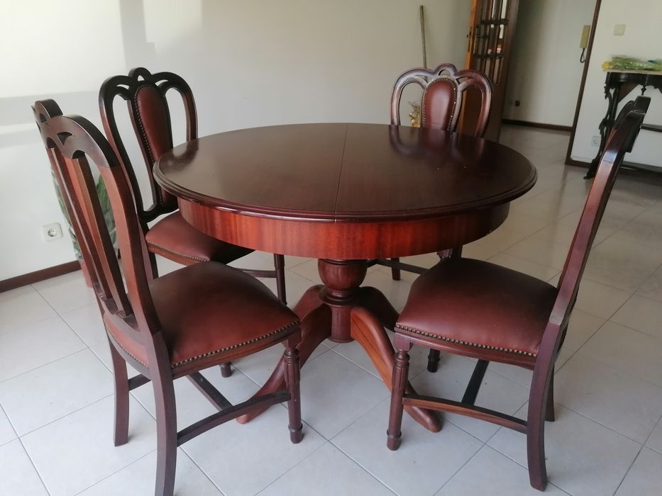 Mesa redonda vintage expansível